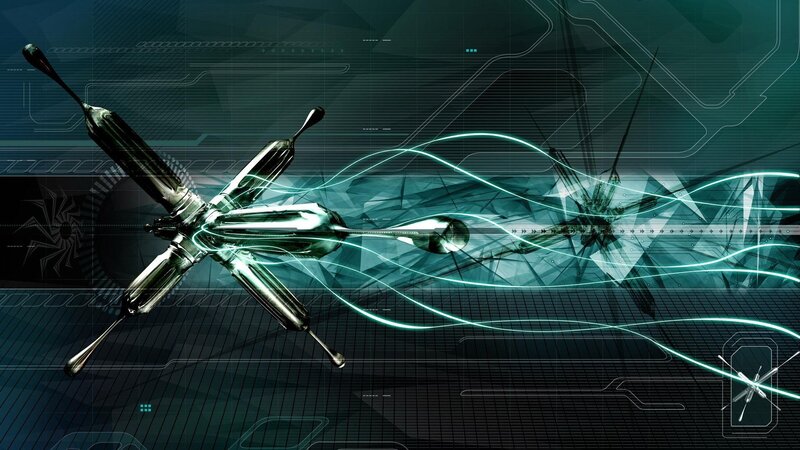 Futuristic Spacecraft — Teal, Technological, Digital Art