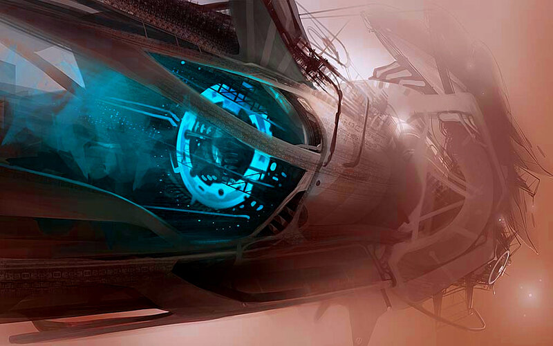 Futuristic Spacecraft — Teal