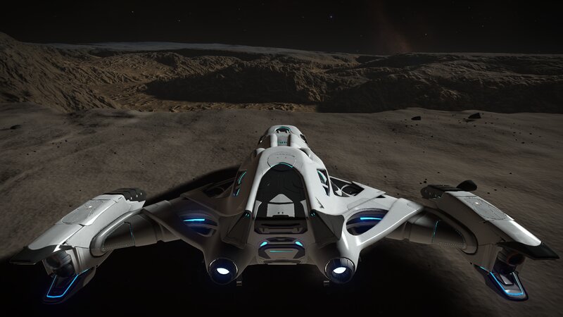 Futuristic Spacecraft — White, Dramatic