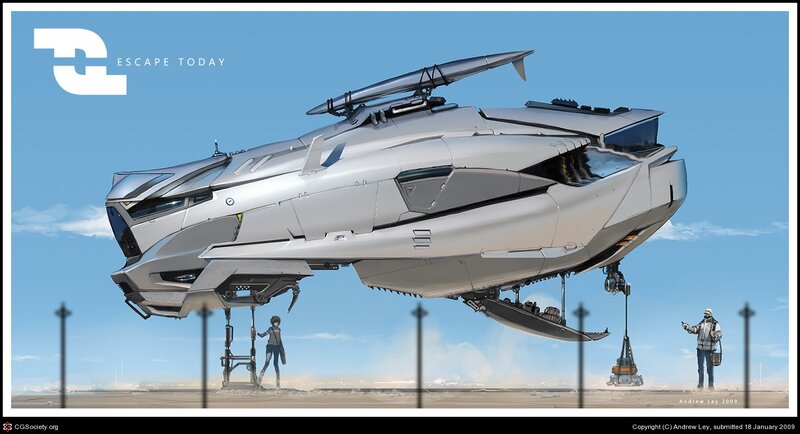Futuristic Spacecraft — White, Serene