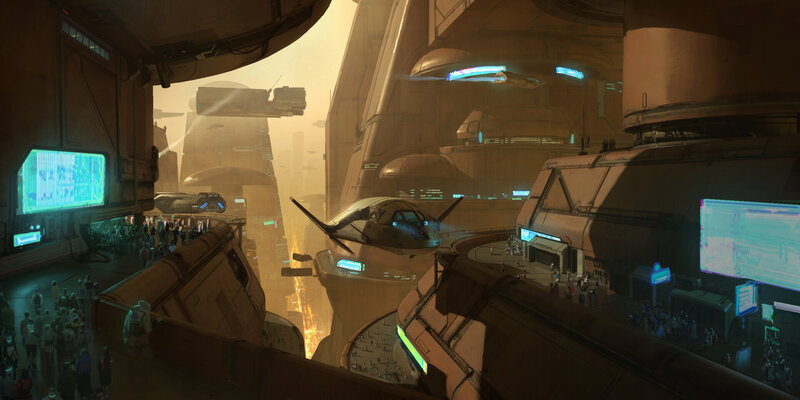 Futuristic Spaceport — Brown