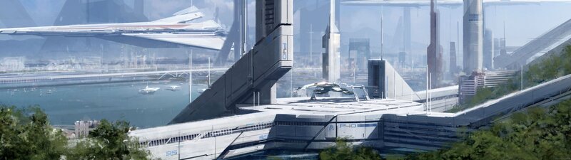 Futuristic Spaceport — Gray, Serene