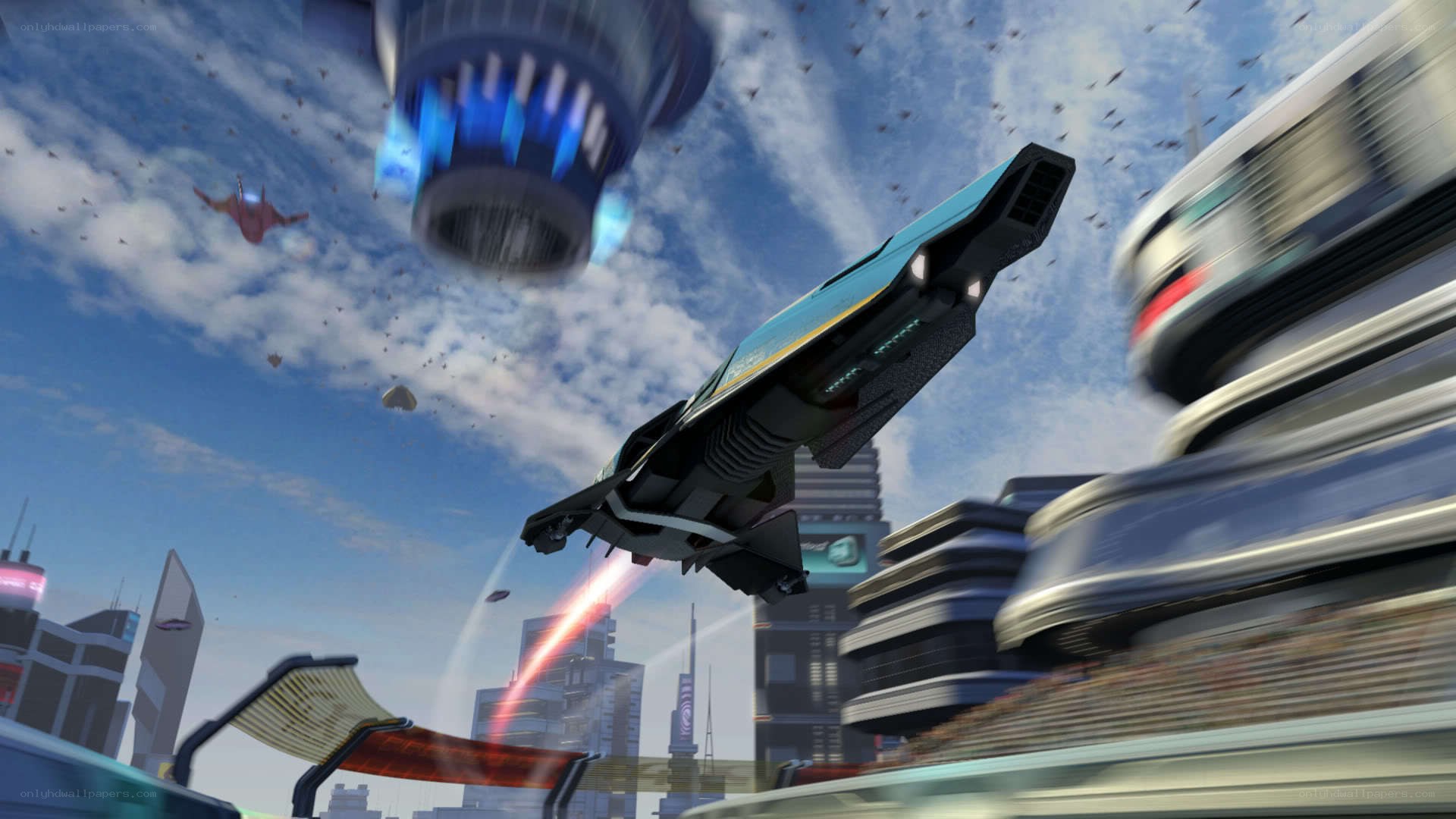 Futuristic spaceship battle
