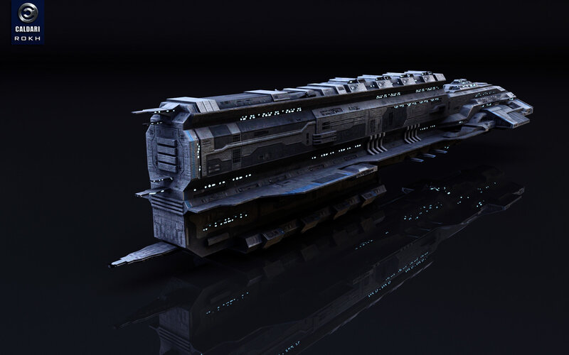 Futuristic Spaceship — Black, Dark, 3d Render, Reflection