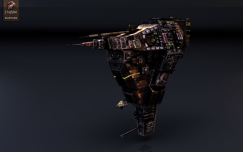 Futuristic Spaceship — Black, Dark, 3d Render, Ship