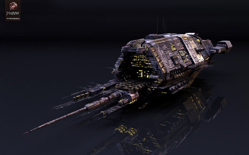 Futuristic Spaceship — Black, Dark, Night, 3d Render, Ship