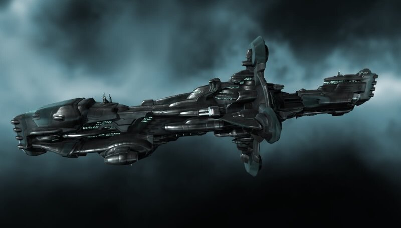 Futuristic Spaceship — Black, Dark