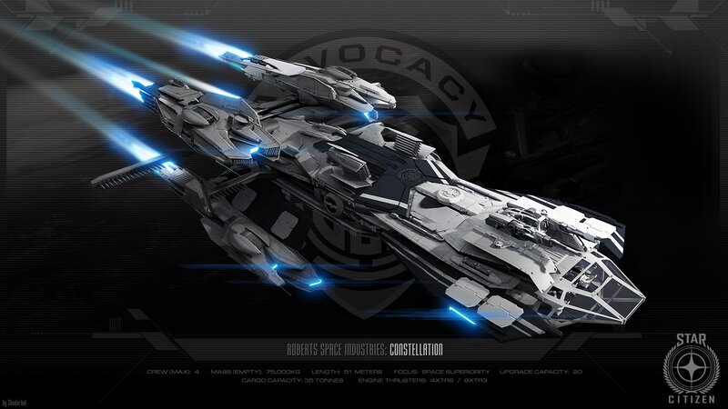 Futuristic Spaceship — Black, Dramatic, Digital Art, Blue Thrusters
