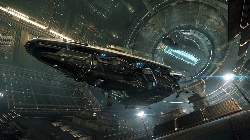 Futuristic Spaceship — Black, Dramatic, Digital Art, Space Station