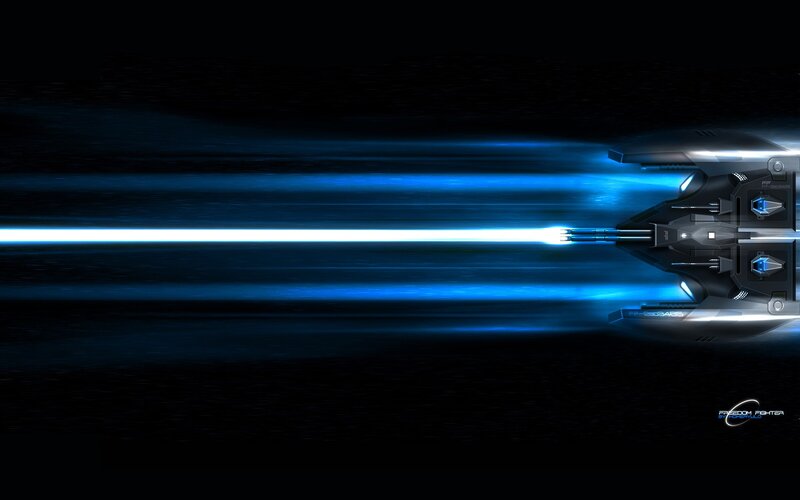 Futuristic Spaceship — Black, Dramatic, Night, Digital Art, Laser Beam