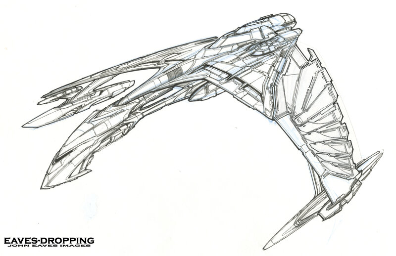 Futuristic Spaceship — Black, Technical