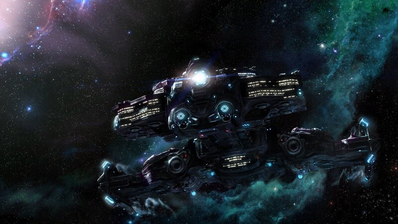 Futuristic Spaceship — Black