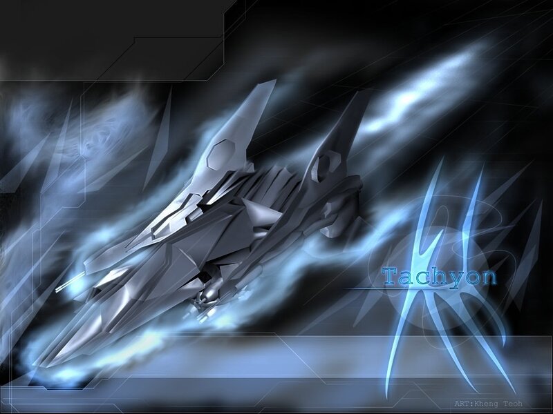 Futuristic Spaceship — Blue, Dramatic, Digital Art, Spacecraft, Energy Trails