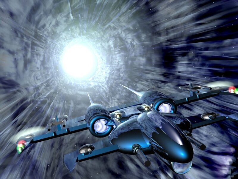 Futuristic Spaceship — Blue, Dramatic