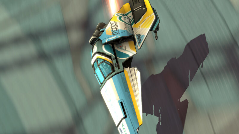 Futuristic Spaceship — Blue, Dynamic