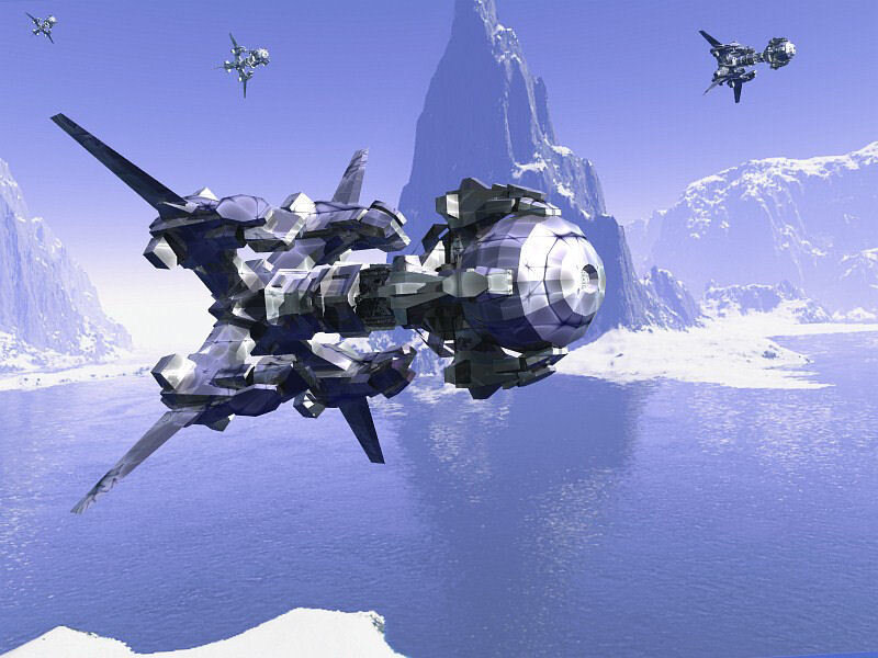 Futuristic Spaceship — Blue
