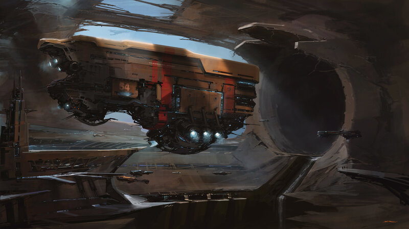 Futuristic Spaceship — Brown, Dramatic, Afternoon