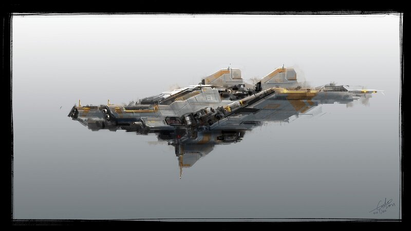 futuristic spaceship concept