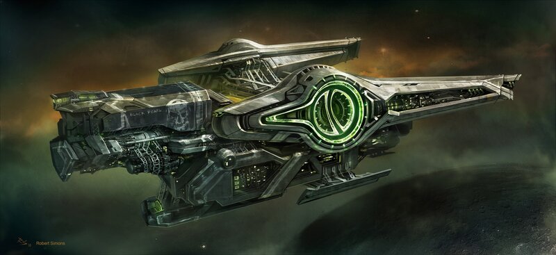 futuristic spaceship concept