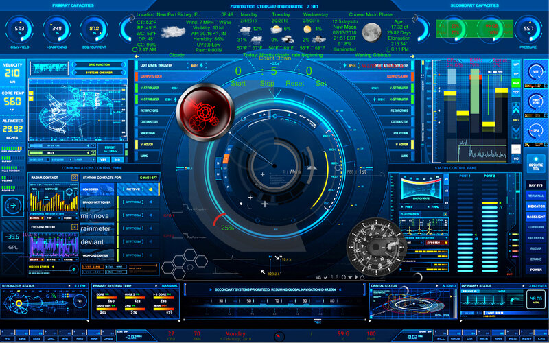 futuristic spaceship control panel