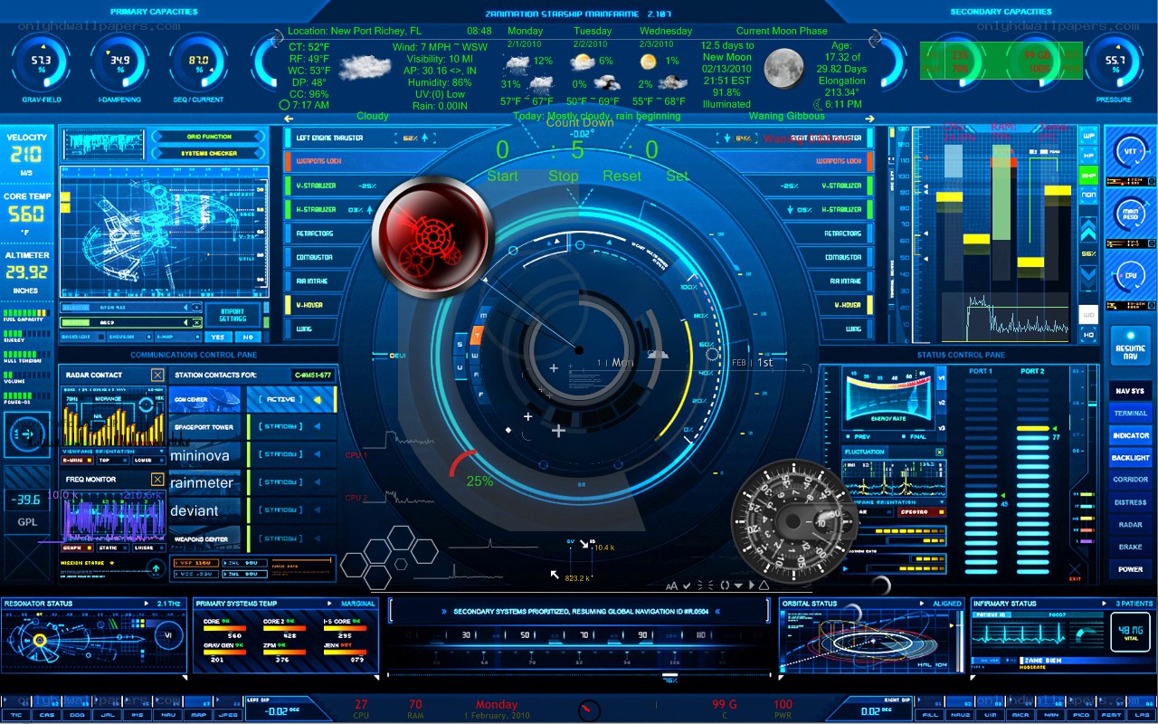 futuristic spaceship control panel