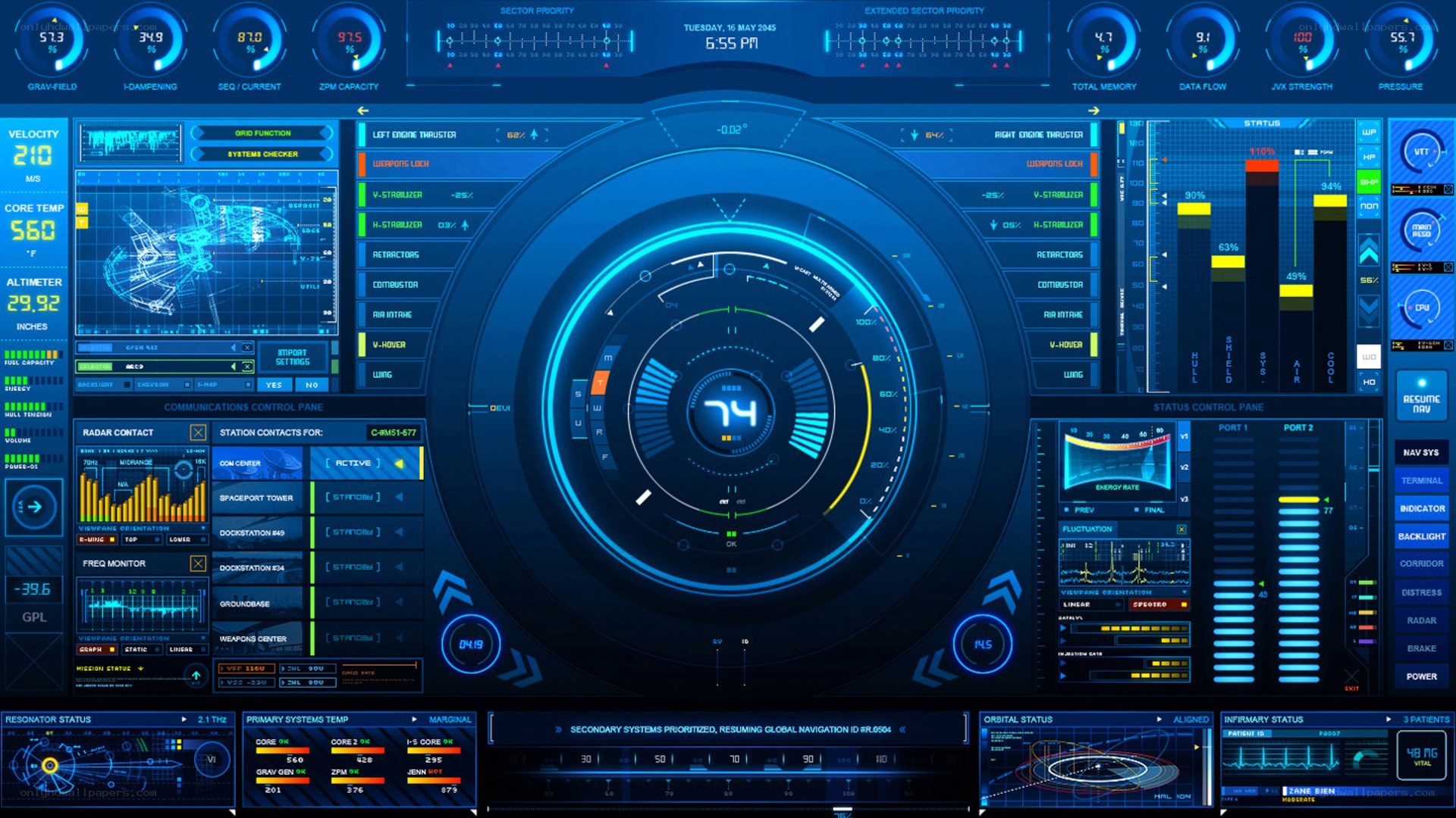 futuristic spaceship control panel