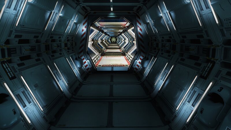 futuristic spaceship corridor