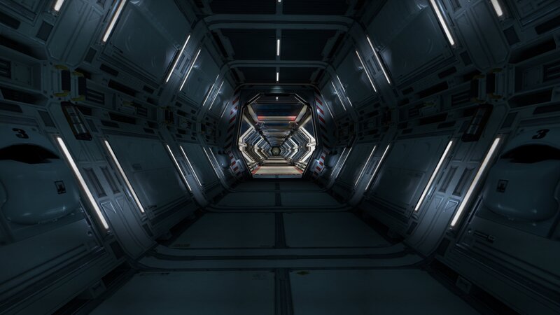 futuristic spaceship corridor