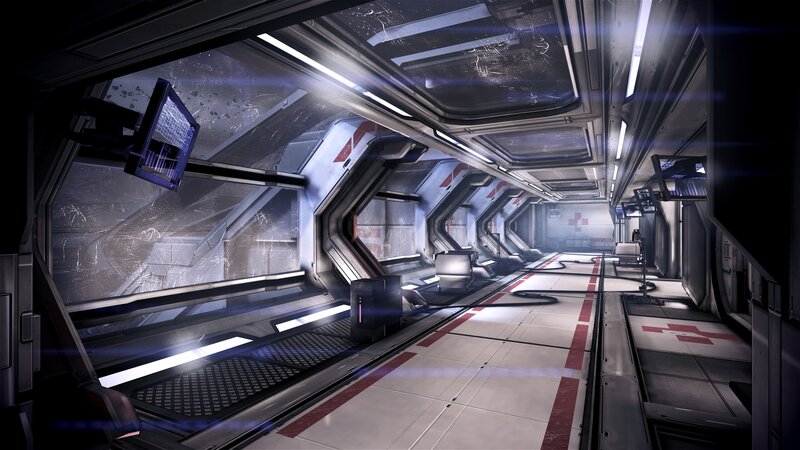 futuristic spaceship corridor