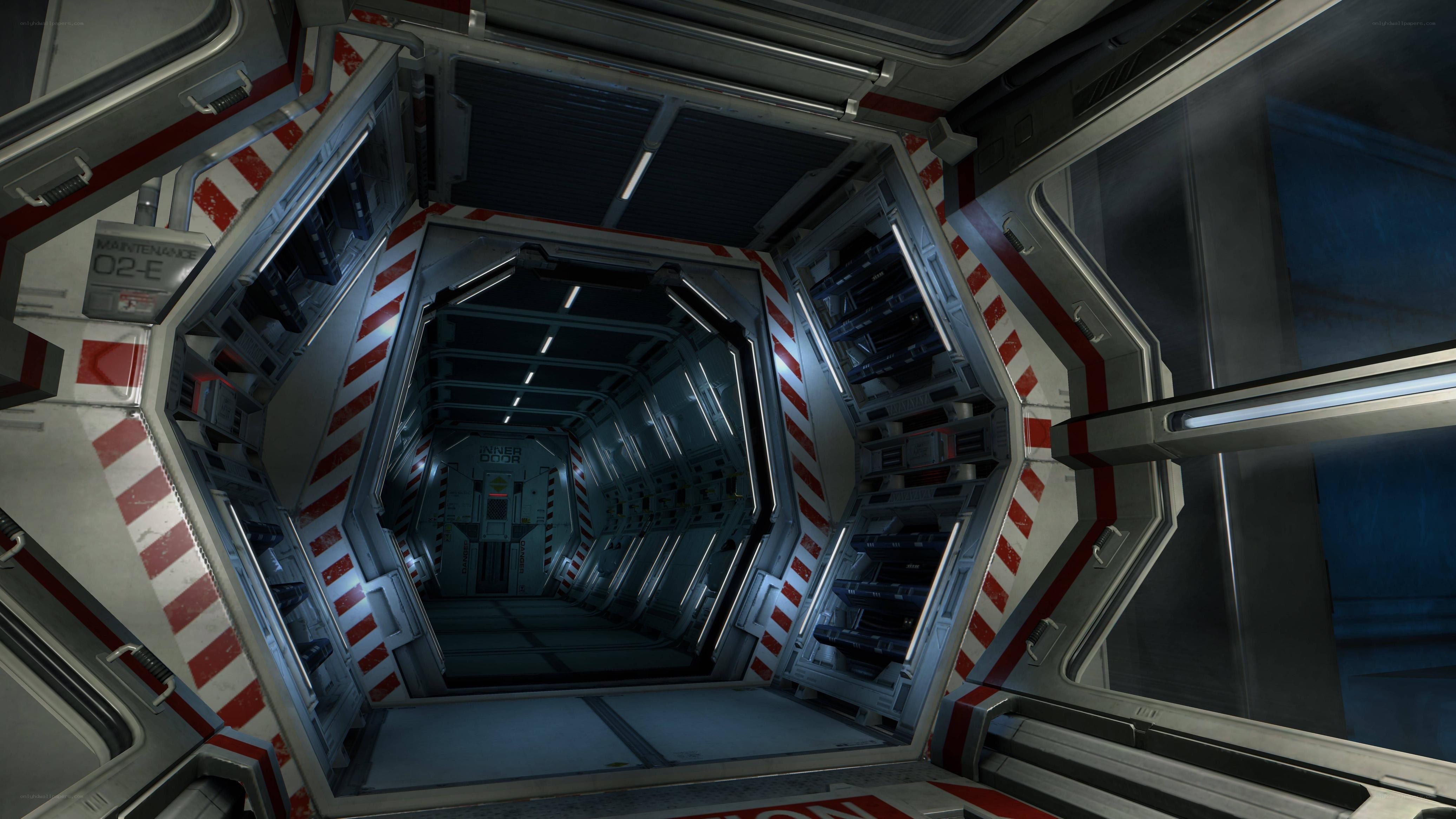 futuristic spaceship corridor