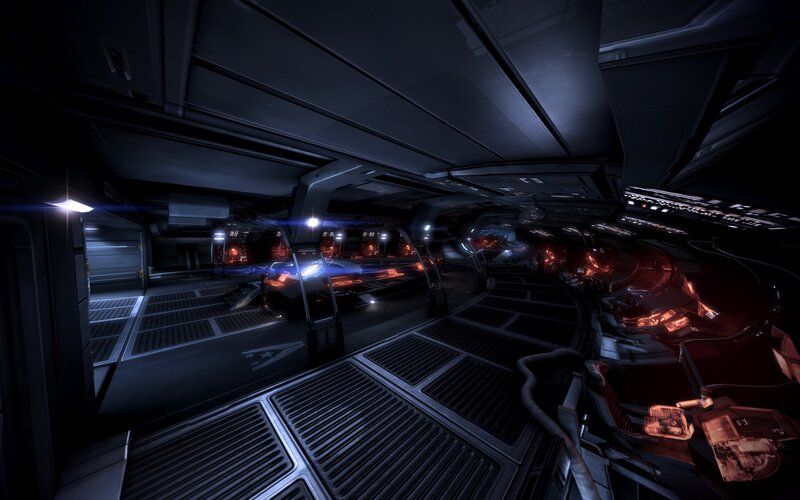 Futuristic Spaceship Corridor — Black