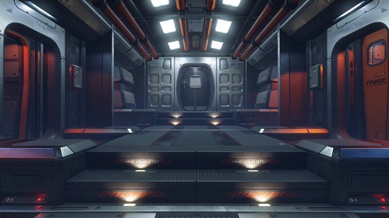 Futuristic Spaceship Corridor — Gray, Sterile