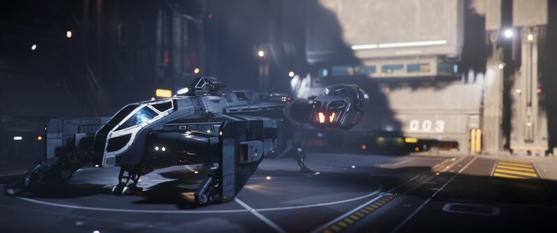 Futuristic Spaceship — Gray, Dark, Night