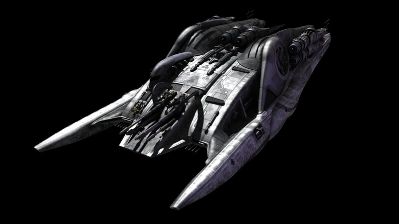 Futuristic Spaceship — Gray, Dramatic, 3d Render, Weaponry
