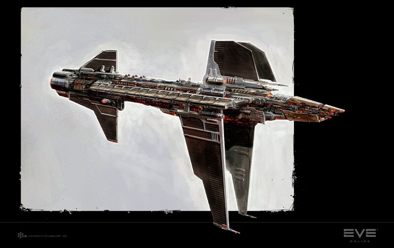 Futuristic Spaceship — Gray, Dramatic, Digital Art, Wings