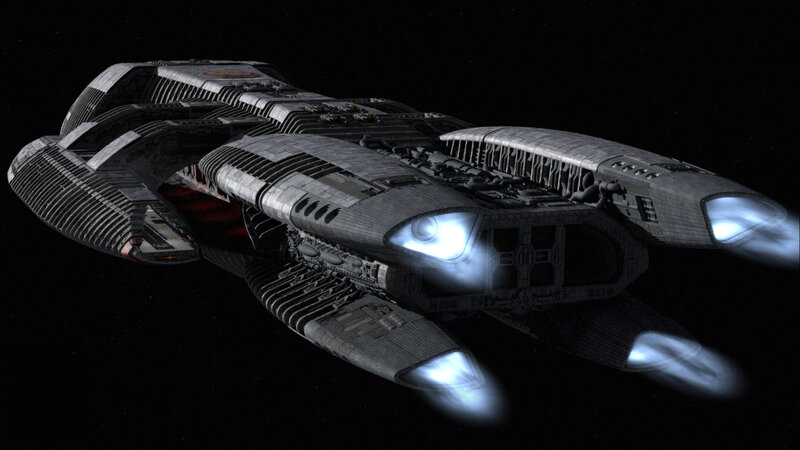 Futuristic Spaceship — Gray, Dramatic, Night, 3d Render, Spacecraft
