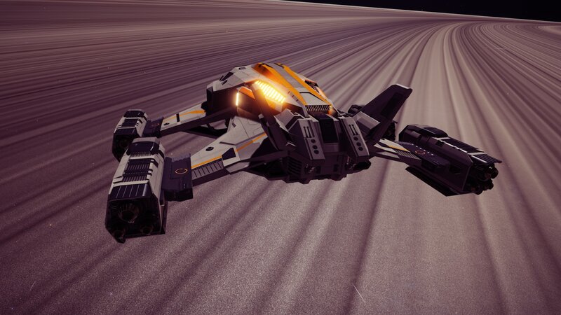 Futuristic Spaceship — Gray, Dynamic, Night