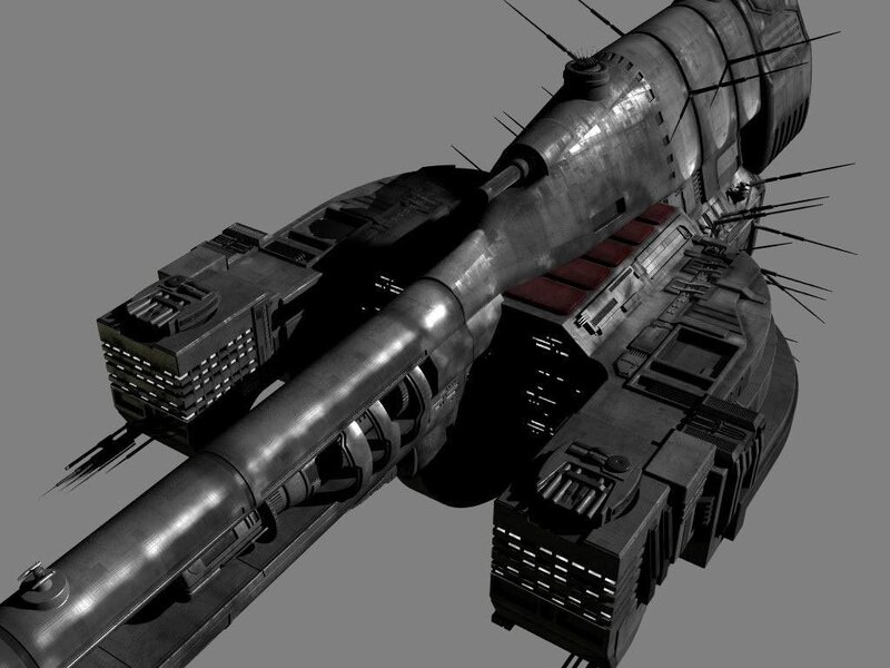 Futuristic Spaceship — Gray, Mechanical, 3d Render, Weapon