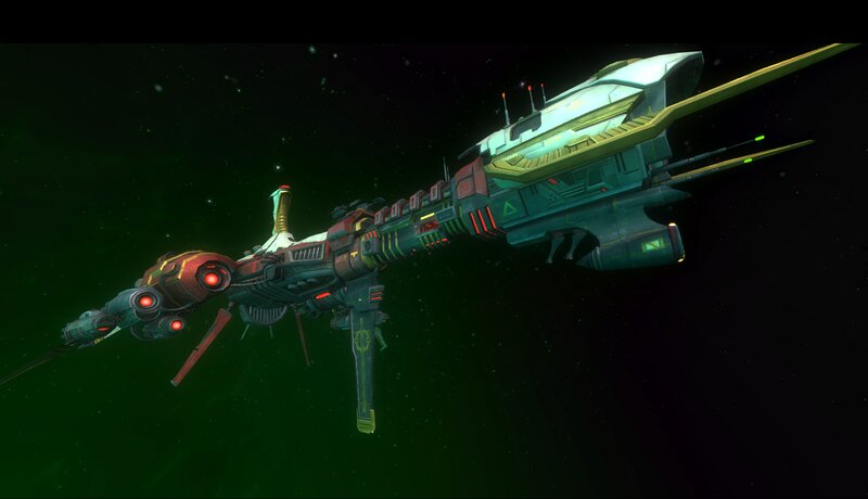 Futuristic Spaceship — Green