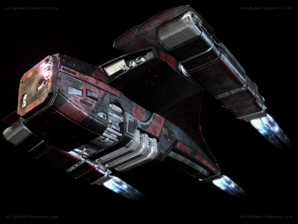 futuristic spaceship in flight
