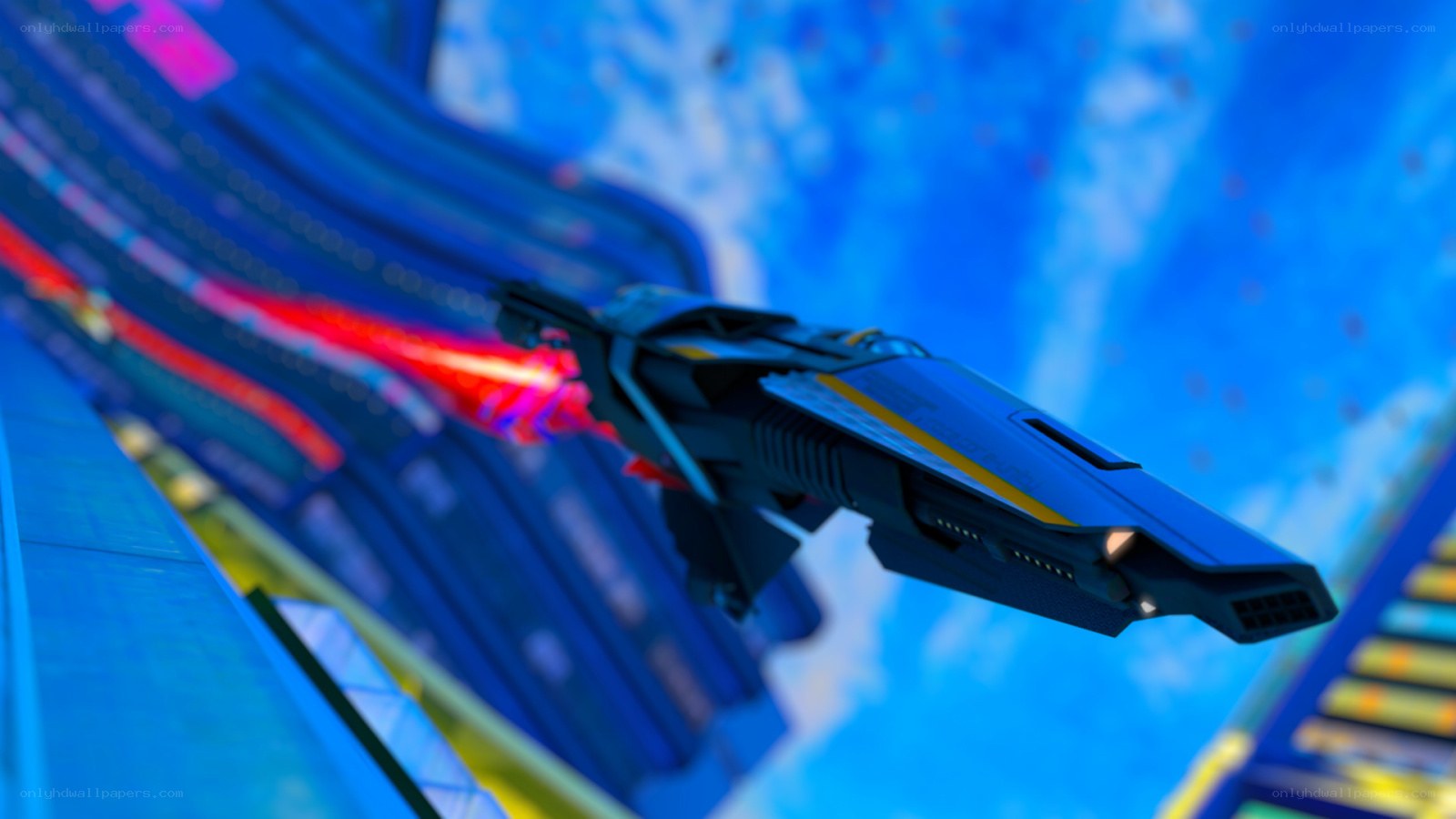 futuristic spaceship in motion