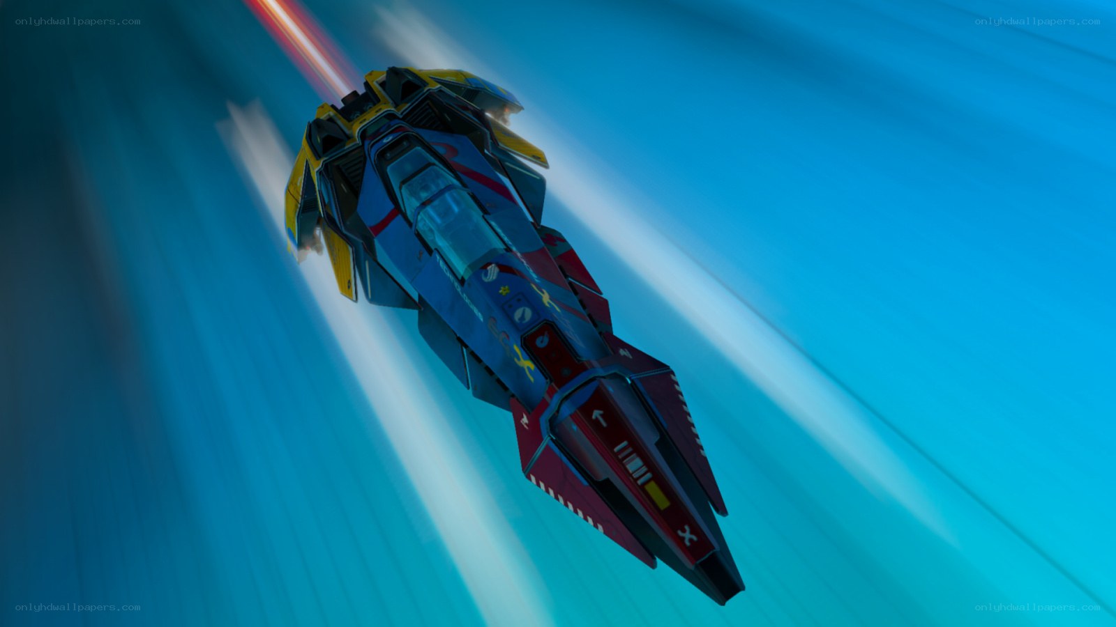 futuristic spaceship in motion