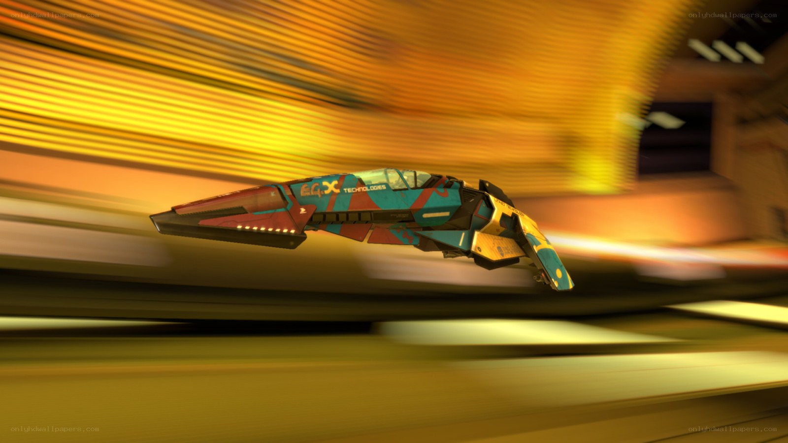 futuristic spaceship in motion