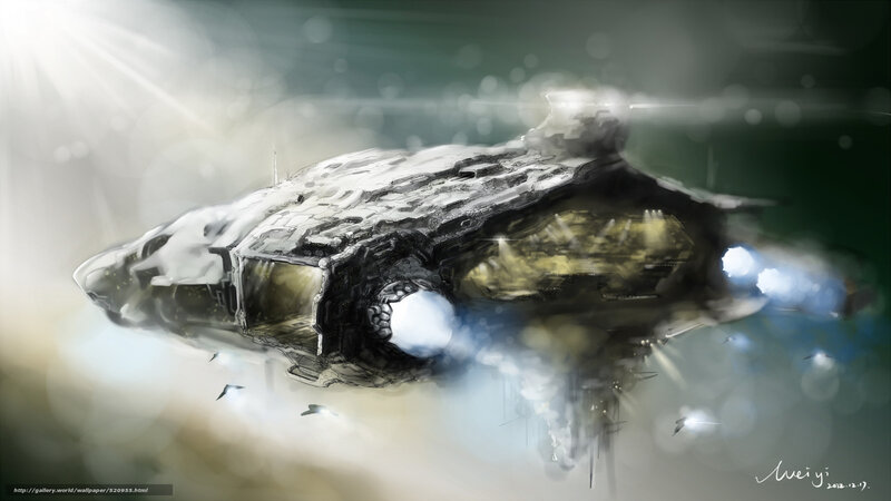futuristic spaceship in motion