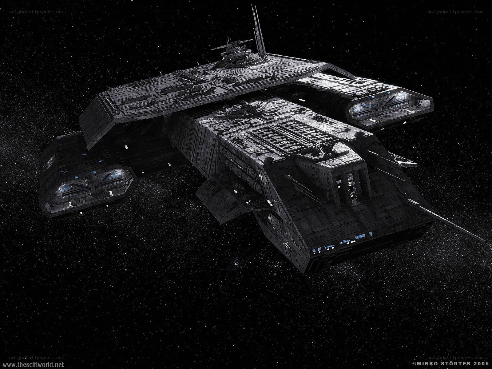 futuristic spaceship in space