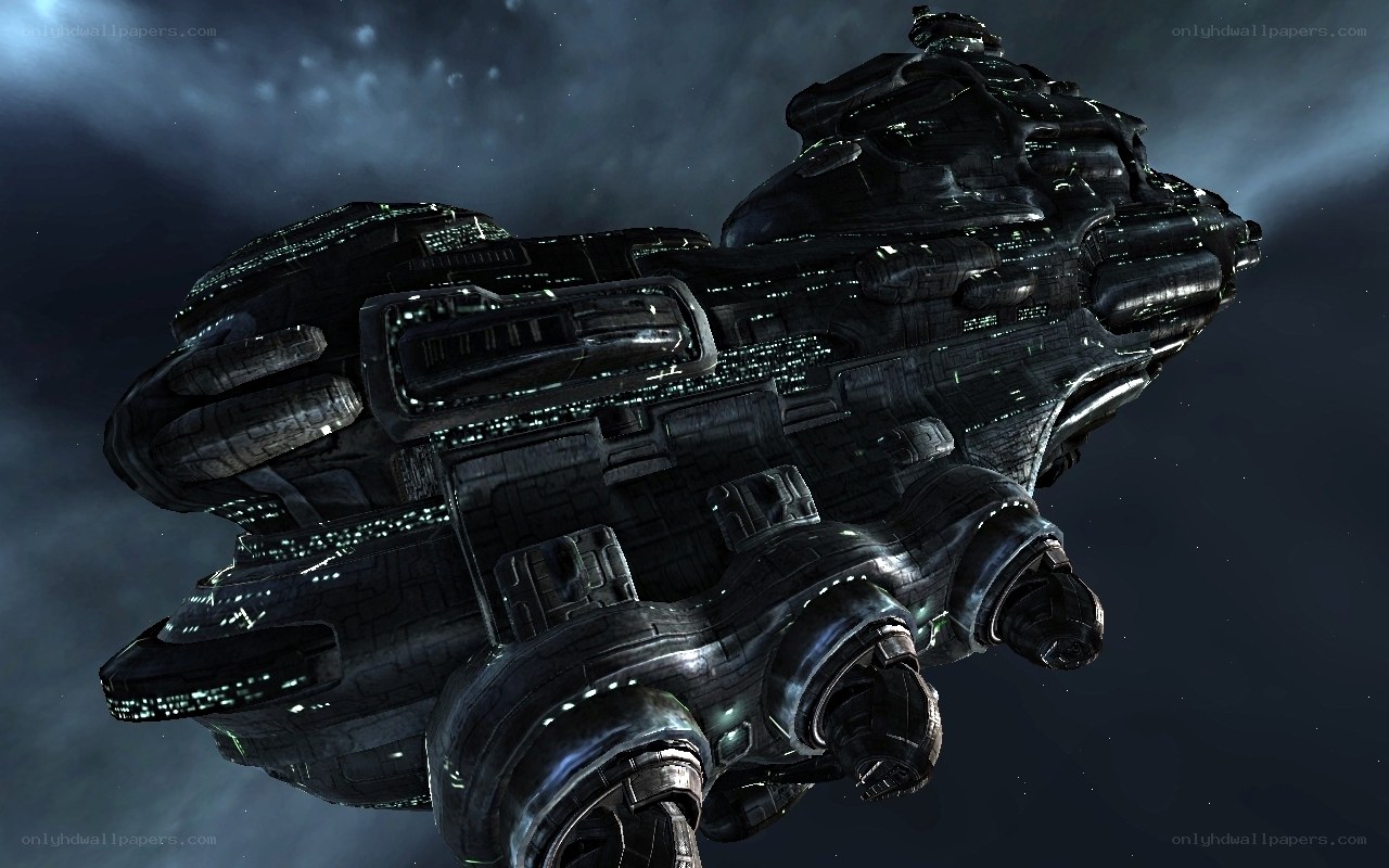 futuristic spaceship in space