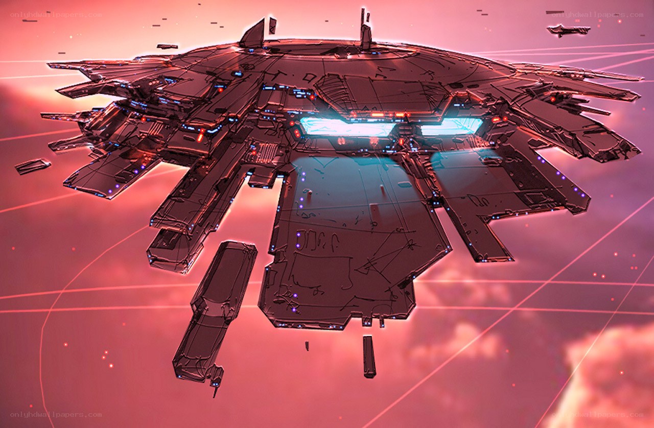 futuristic spaceship in space