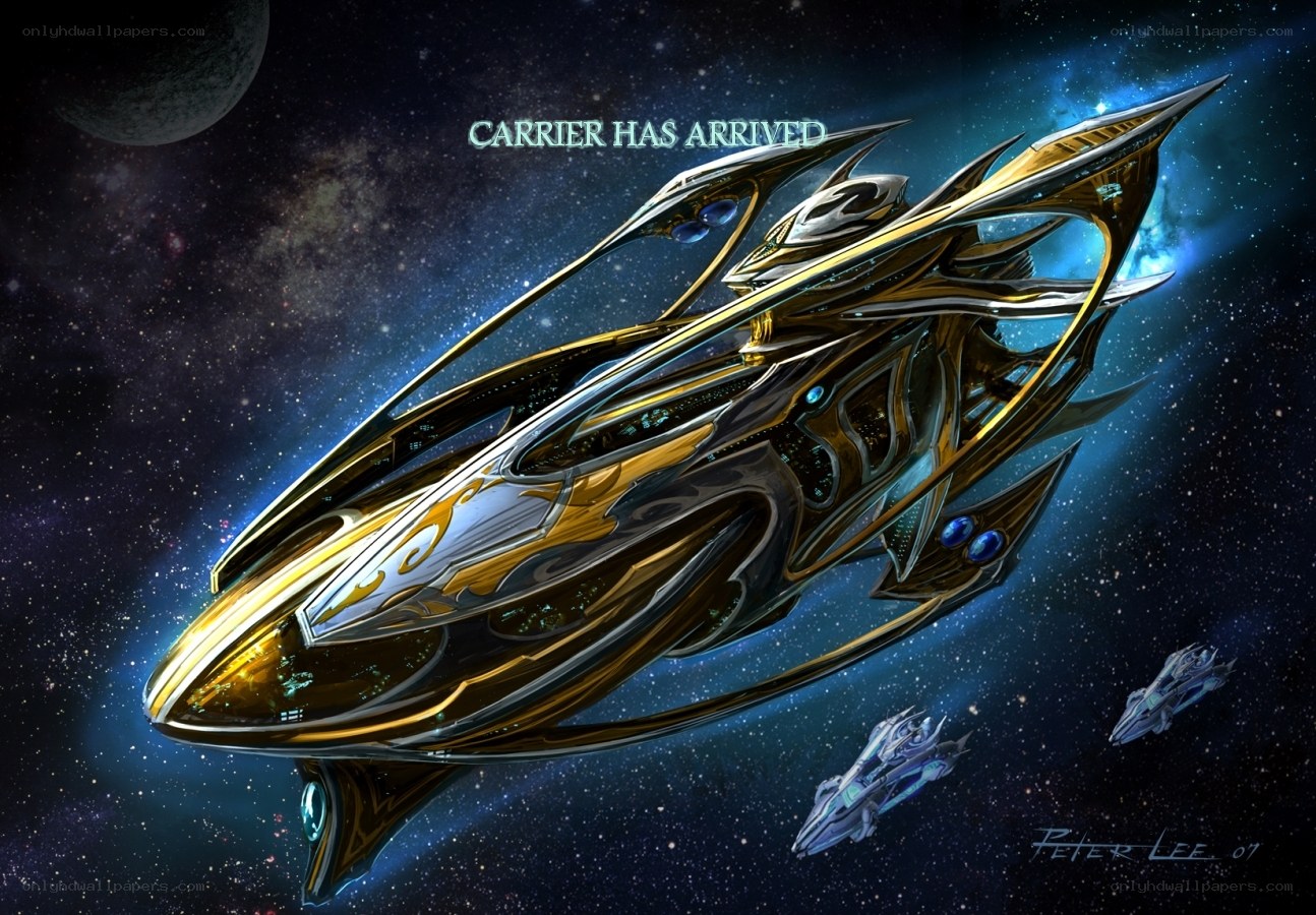 Futuristic spaceship in space
