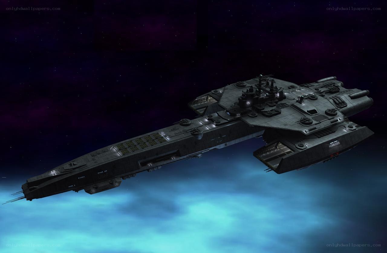 futuristic spaceship in space