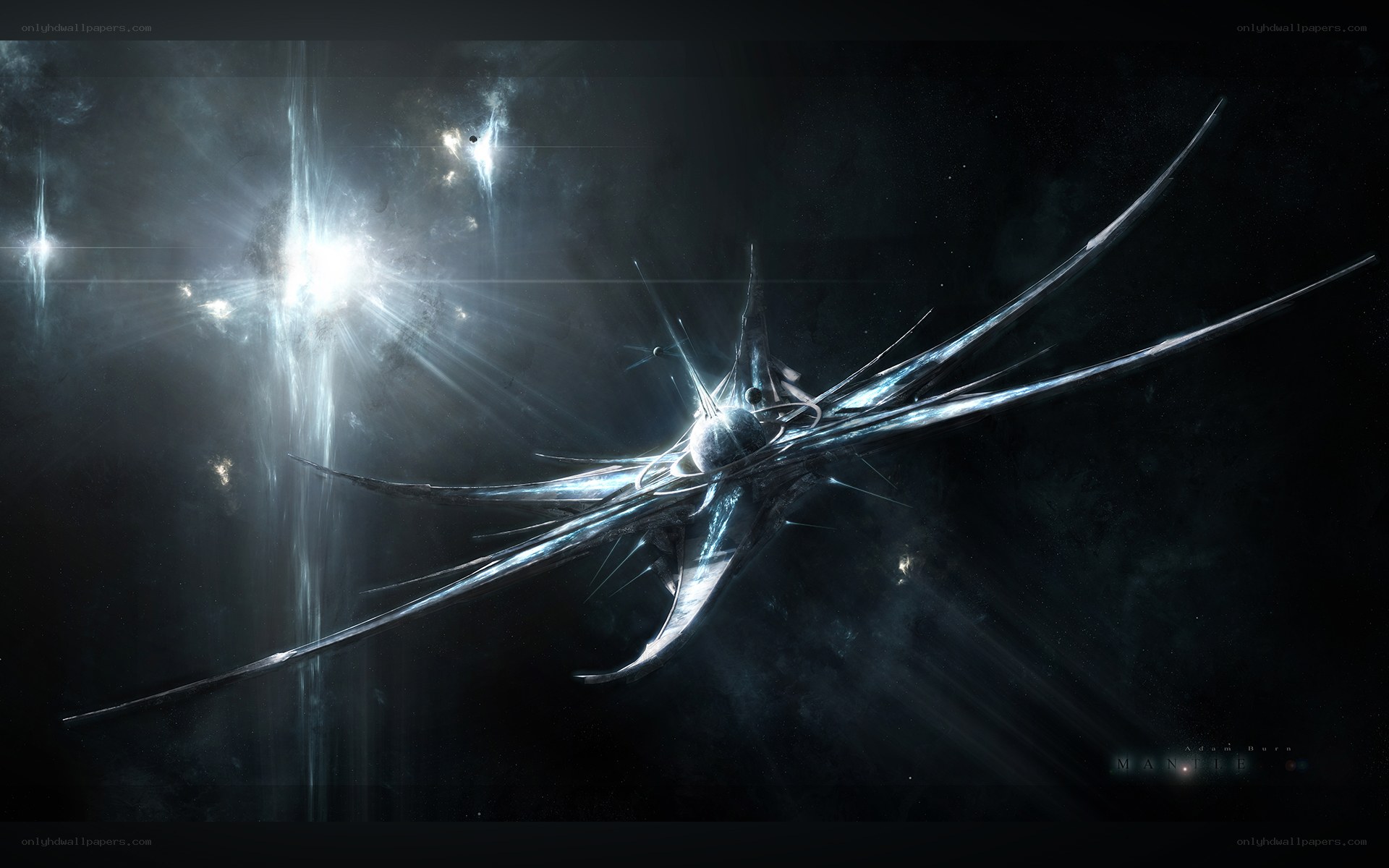 futuristic spaceship in space